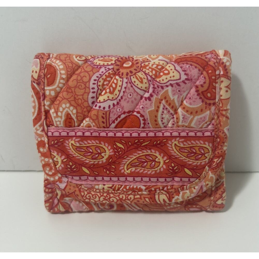 Vera Bradley SHERBET Tri Fold Wallet Quilted ID Holder Coin Purse Womens